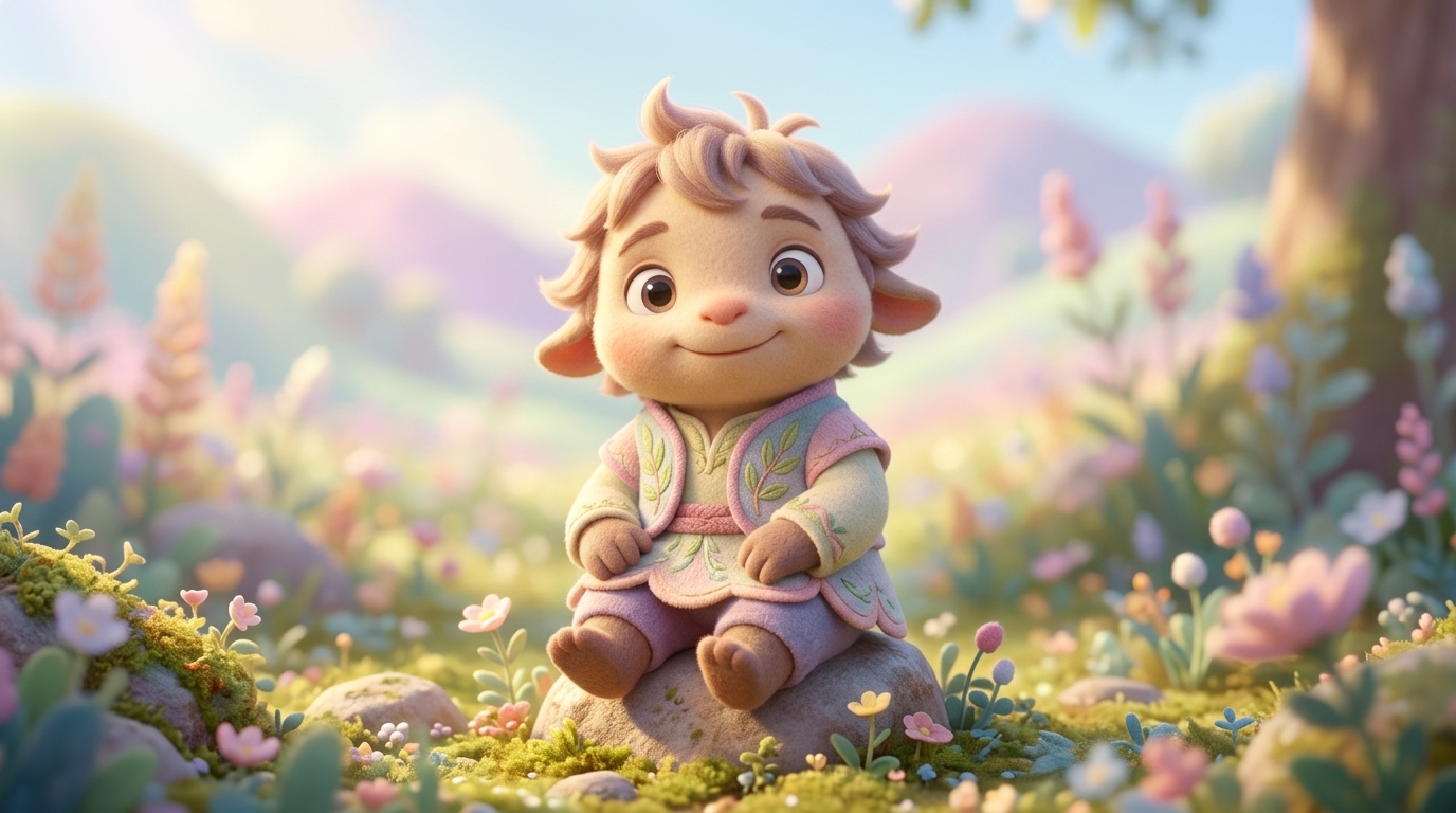 Stylised illustrated character with a soft pastel palette, three-quarter portrait. AI image generated with Nano Banana 2 on RenderKind.